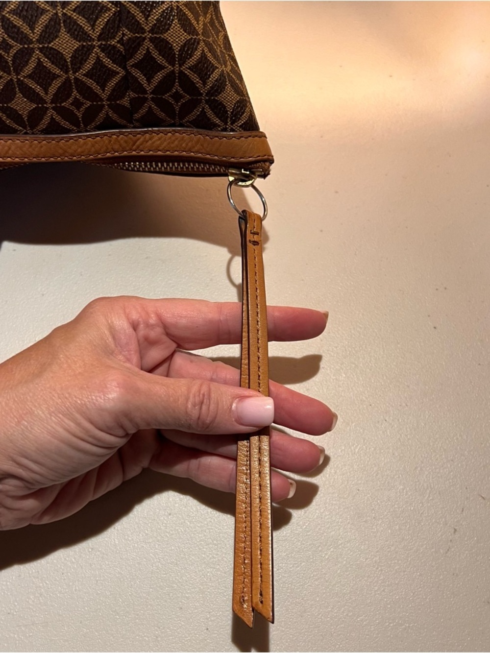 Fossil Sydney Tan & Chocolate Coated Canvas Tote Bag - Picture 9 of 10